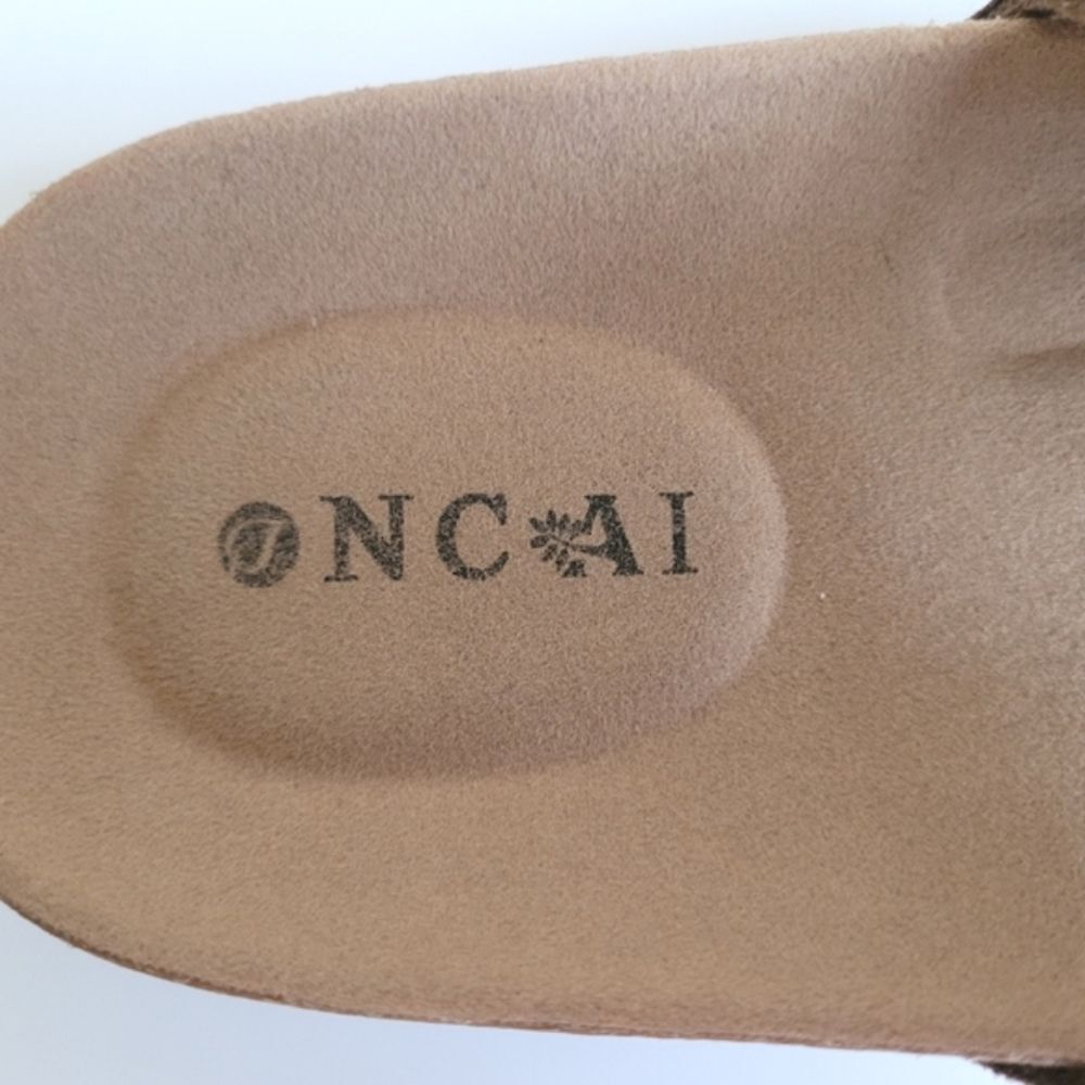 Oncai Flat Slide Sandals Brown Tan Womens 10 - Picture 6 of 8